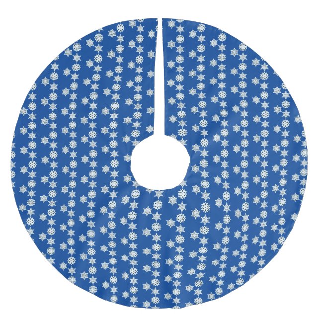 Blauer Schneeflockenrock Polyester Weihnachtsbaumdecke (Vorderseite)