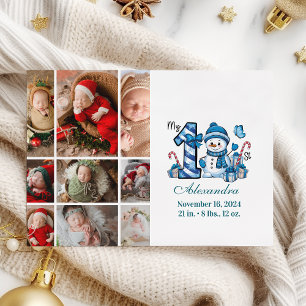 Blauer Schneemann 9 Foto Erstes Weihnachten