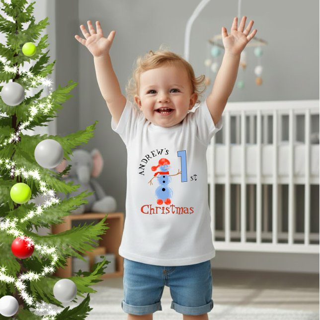 Blauer Schneemann Baby T-shirt (Von Creator hochgeladen)