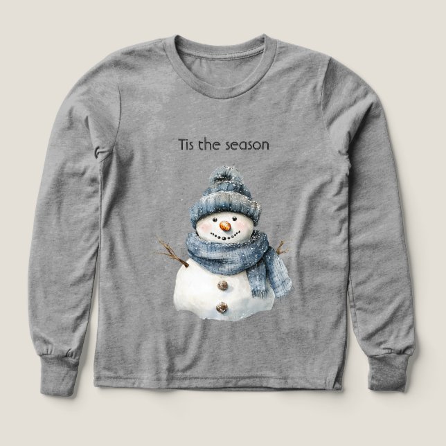 Blauer Schneemann Weihnachten (Design Vorderseite)