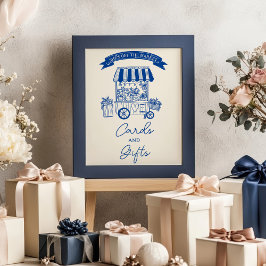 Blauer Schreiber für Bridal Cards Geschenke vom Ma Poster