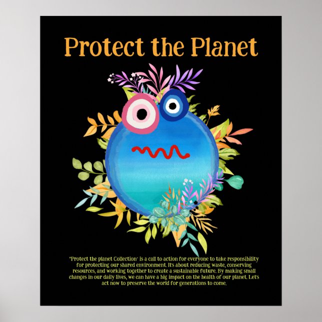 BLAUER SCHUTZ DER PLANETE GERETTET ERDNiedliches K Poster (Vorne)