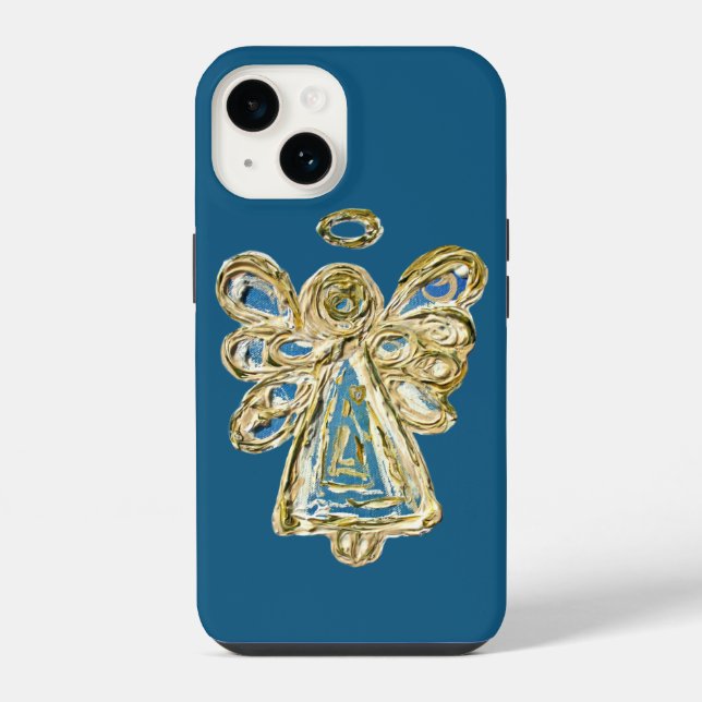 Blauer Schutzengel Kunst Individuelle iPhone-Hülle iPhone Hülle (Rückseite)