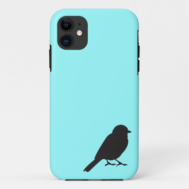 Blauer Schwalbenvogel Spatzen-Silhouette Chic Case-Mate iPhone Hülle (Rückseite)