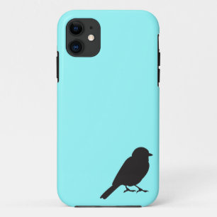 Blauer Schwalbenvogel Spatzen-Silhouette Chic iPhone 11 Hülle