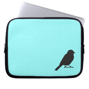 Blauer Schwalbenvogel Spatzen-Silhouette Chic Laptopschutzhülle