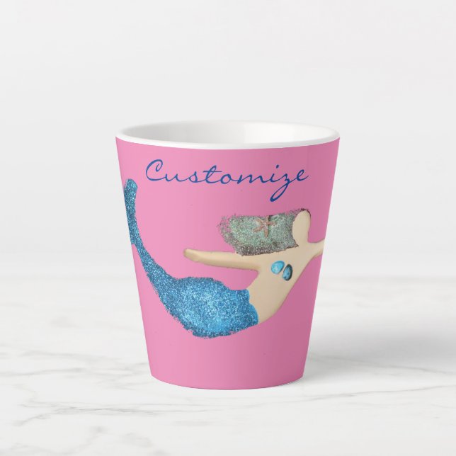 Blauer Schwanz Mermaid Schwimmbad Thunder_Cove Milchtasse (Vorderseite)