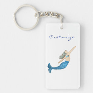 Blauer Schwanz Mermaid Schwimmbad Thunder_Cove Schlüsselanhänger