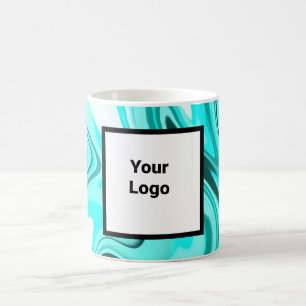 Blauer schwarzer Acrylpour-Marmor fügen Sie Ihr Lo Kaffeetasse