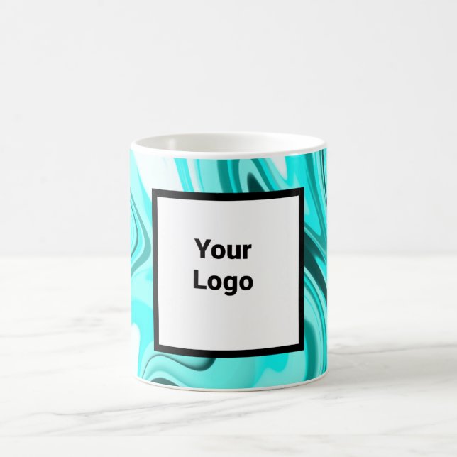 Blauer schwarzer Acrylpour-Marmor fügen Sie Ihr Lo Kaffeetasse (Mittel)