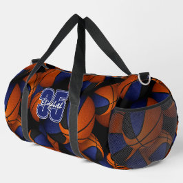 Blauer schwarzer Basketball-Teamname Duffle Bag