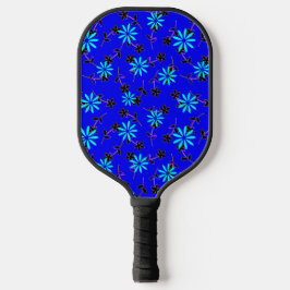 Blauer Schwarzer Blume Pink Pickleball Paddel Schläger