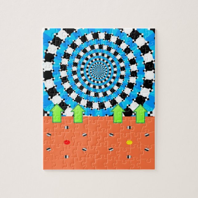 Blauer schwarzer Kreisbogen Puzzle (Vertikal)