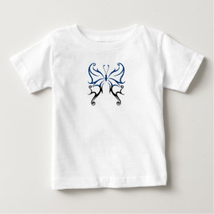 Blauer schwarzer Schmetterling Baby T-shirt