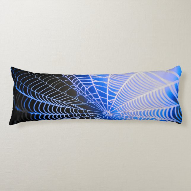 Blauer schwarzer, schwarzer, spoky Spider Seitenschläferkissen (Vorderseite)