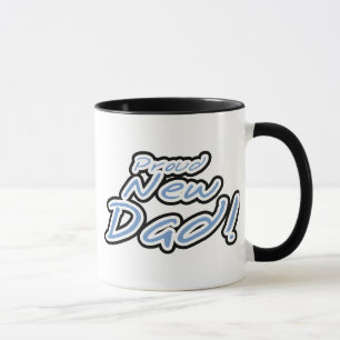 Blauer/schwarzer Text Stolz neuer Dad Tasse