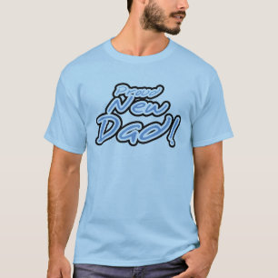 Blauer/schwarzer Text-stolze neue Vater-T-Shirts T-Shirt