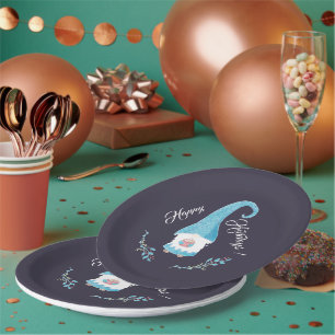 Blauer schwedischer Gnome-Feiertags-Papier-Teller Pappteller