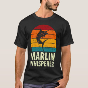 Blauer Schwertfisch Marlin Flüsterer Sport Seeange T-Shirt