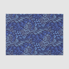 Blauer schwimmender Meeresfisch - Dunkel Seidenpapier