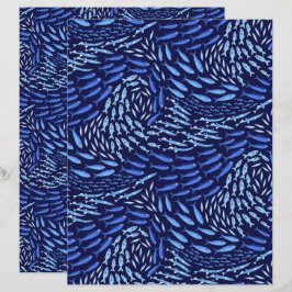 Blauer schwimmender Ozeanfisch - dunkles Scrapbook