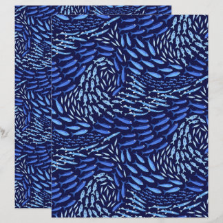 Blauer schwimmender Ozeanfisch - dunkles Scrapbook