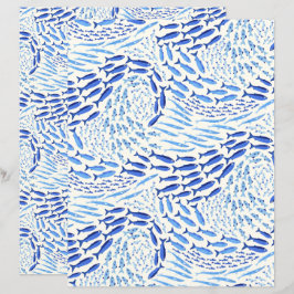 Blauer schwimmender Ozeanfisch - helles Scrapbook-