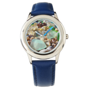 Blauer Seaglass passt kundenspezifische Armbanduhr