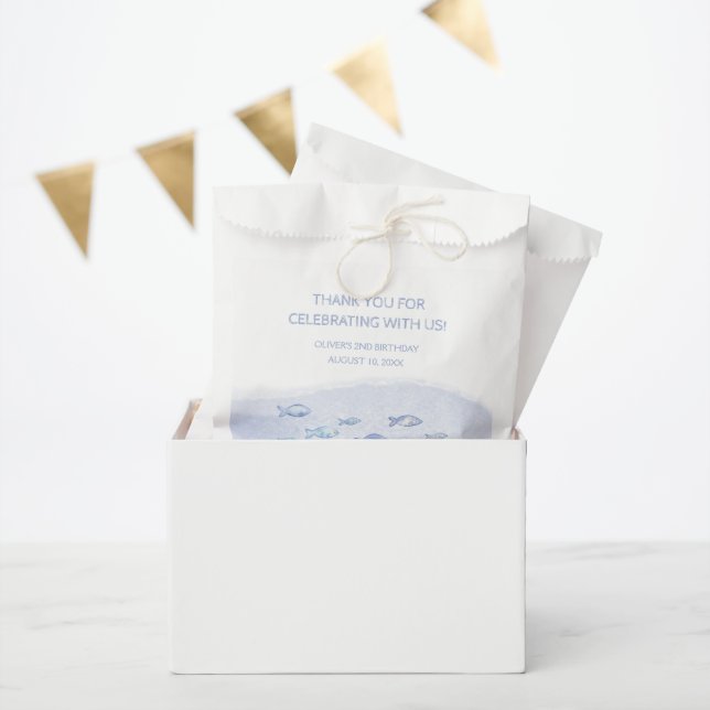 Blauer Seefisch niedlich illustriert Geschenktütchen (Party)