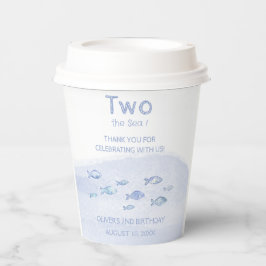 Blauer Seefisch niedlich illustriert Pappbecher