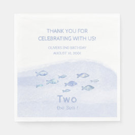 Blauer Seefisch niedlich illustriert Serviette