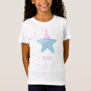 Blauer Seestern 1. Geburtstag Mädchen Ozean-Party  T-Shirt
