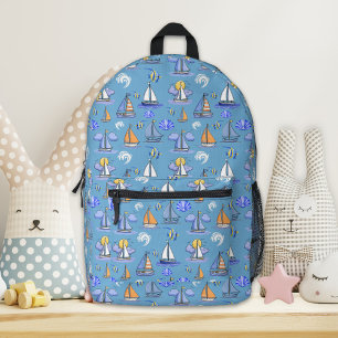 Blauer Segelboot-Rucksack Bedruckter Rucksack