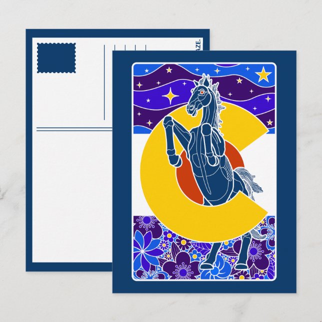 Blauer Senf Postkarte (Vorne/Hinten)