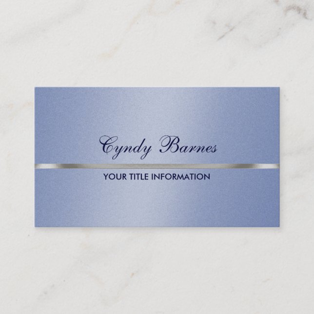 Blauer Shimmer mit Silver Business Card Visitenkarte (Vorderseite)
