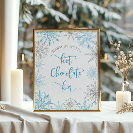 Blauer Silberwärme an der heißen Schokolade Bar Poster