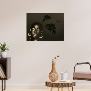 Blauer Sirenen-Kunstposter Poster