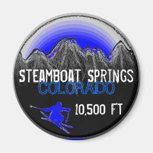Blauer Skimagnet Steamboat Springs Colorado Magnet
