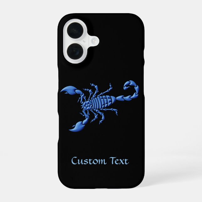 Blauer Skorpion iPhone 16 Hülle (Rückseite)