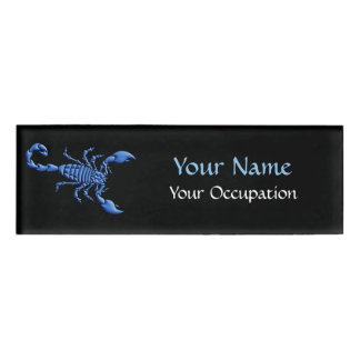 Blauer Skorpion Namenschild