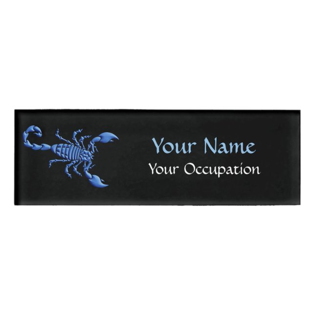 Blauer Skorpion Namenschild (Vorderseite)