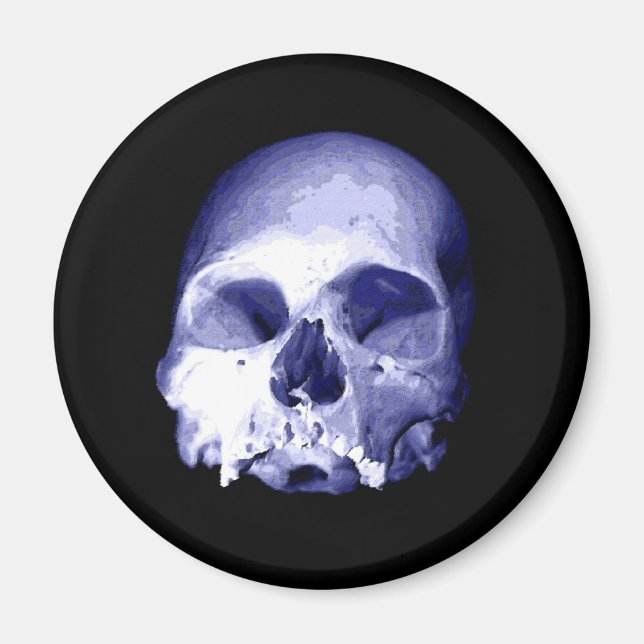 Blauer Skull Magnet (Vorne)
