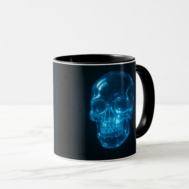 Blauer Skull Tasse (VorderseiteRechts)