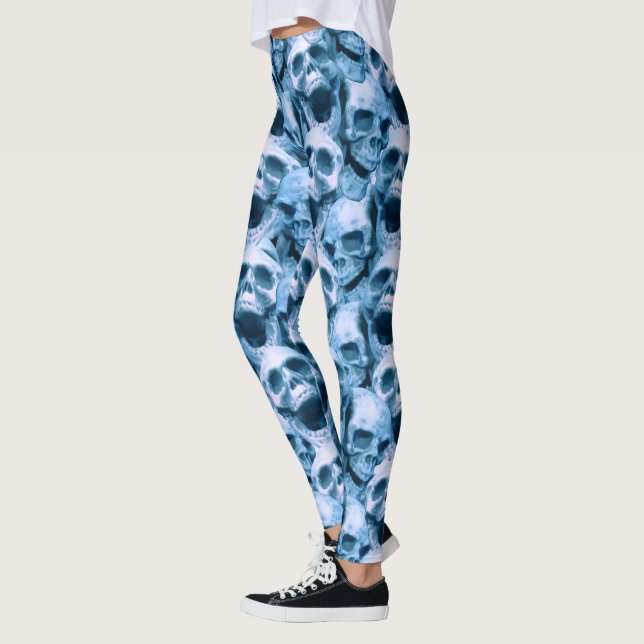 Blauer Skulls Leggings (Links)