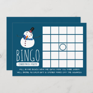Blauer Snowman, WeihnachtsParty-Bingo Einladung