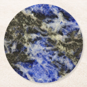 Blauer Sodalith Runder Pappuntersetzer