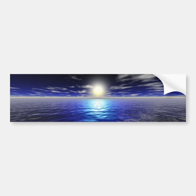 Blauer Sonnenaufgang Autoaufkleber (Vorne)