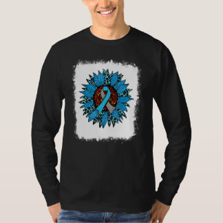 Blauer Sonnenblumen Diabetes Aufklärung T1d Diabet T-Shirt