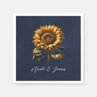 Blauer Sonnenblumen Hochzeitsstich Brautparty