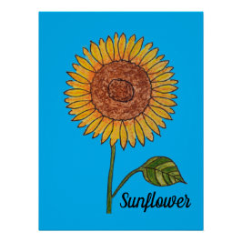 Blauer Sonnenblumen Poster